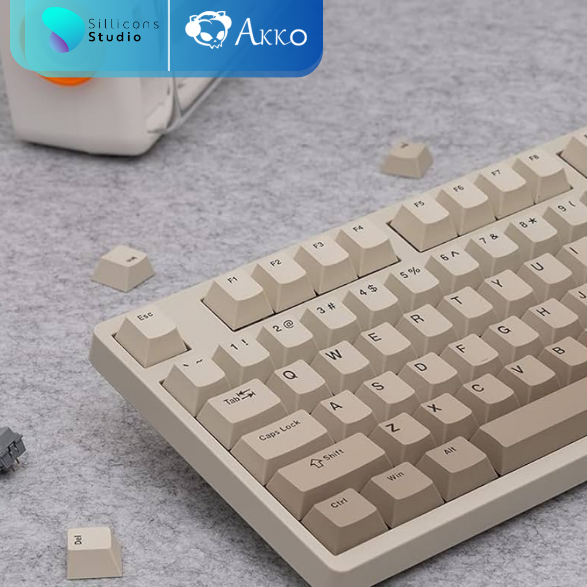 คีย์แคป AKKO Warm Gray Keycap Cherry profile 132 ปุ่ม PBT Double shot keycaps