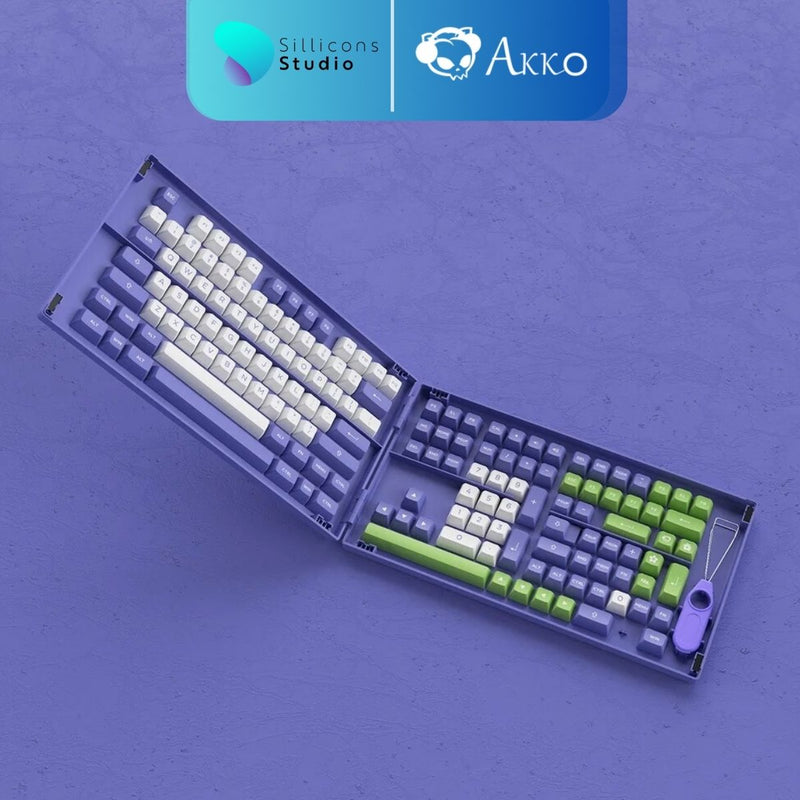 ปุ่มคีย์แคป Akko PBT - Periwinkle Very Peri 197 ปุ่ม ASA profile คีย์แคป สำหรับ Mechanical Keyboard Keycap KEYPRO