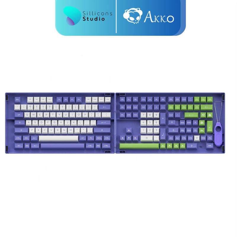 ปุ่มคีย์แคป Akko PBT - Periwinkle Very Peri 197 ปุ่ม ASA profile คีย์แคป สำหรับ Mechanical Keyboard Keycap KEYPRO