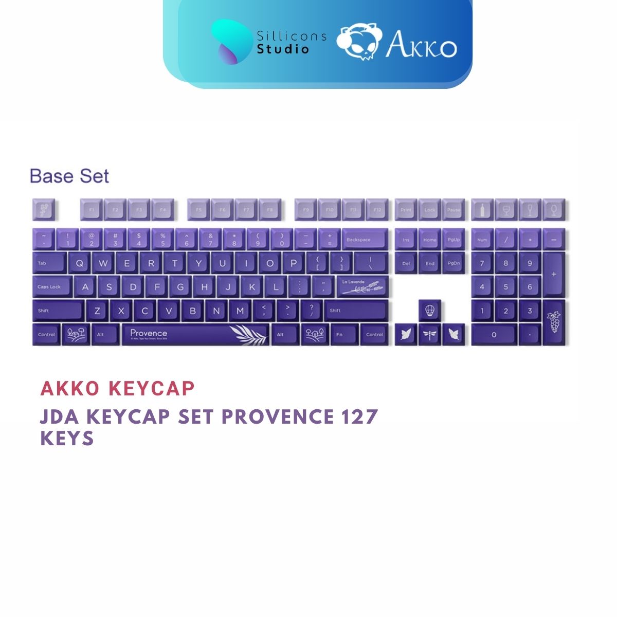 คีย์แคป Akko JDA Keycap set - Provence 127 ปุ่ม Dye-Sub Keycap