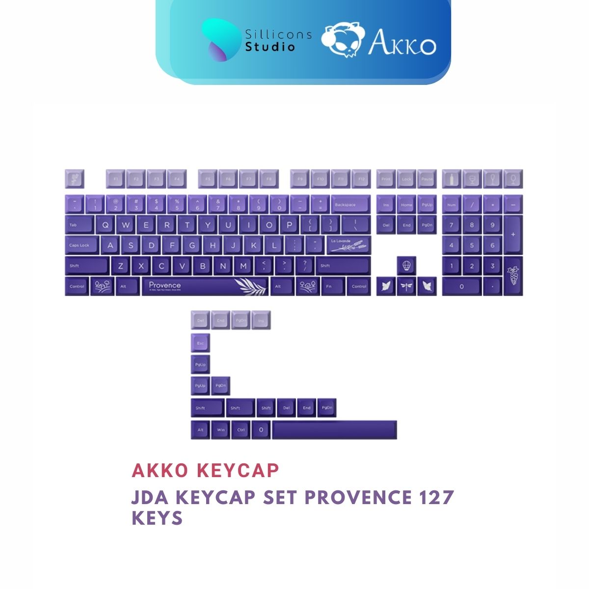 คีย์แคป Akko JDA Keycap set - Provence 127 ปุ่ม Dye-Sub Keycap