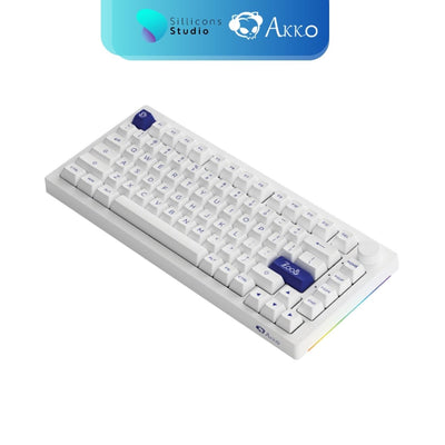 คีย์บอร์ด AKKO 5075B Plus Blue on White 75% RGB Hotswap 2.4G Bluetooth Wireless Mechanical Keyboard คีย์บอร์ดไร้สาย