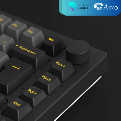 คีย์บอร์ด AKKO 5087B Plus Black & Gold RGB Hotswap 2.4GHz Bluetooth Wireless 87% TKL Mechanical Keyboard