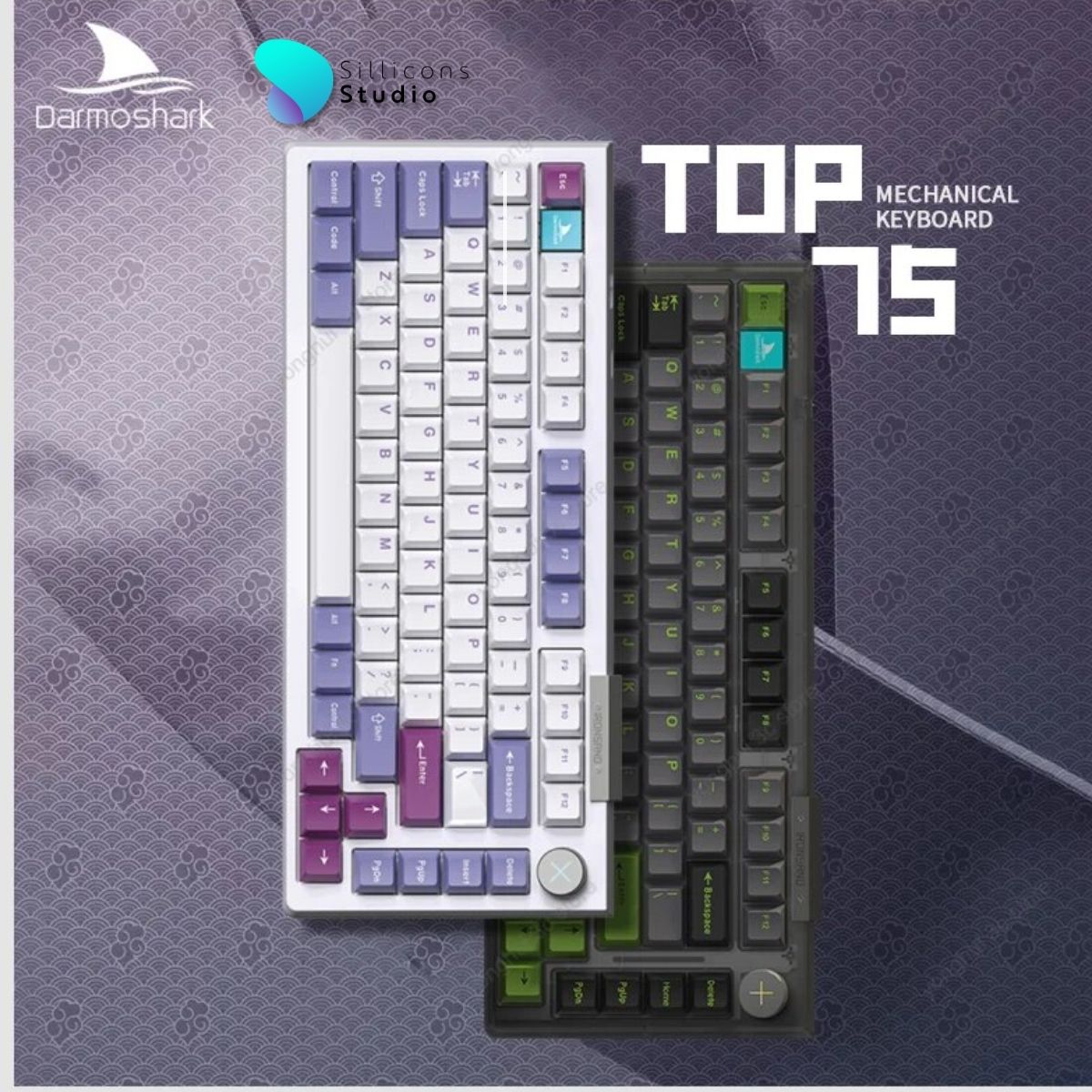 Darmoshark TOP75 81 Keys 75% RGB Bluetooth 5.0/2.4G Wireless/Wired Gaming Mechanical Keyboard