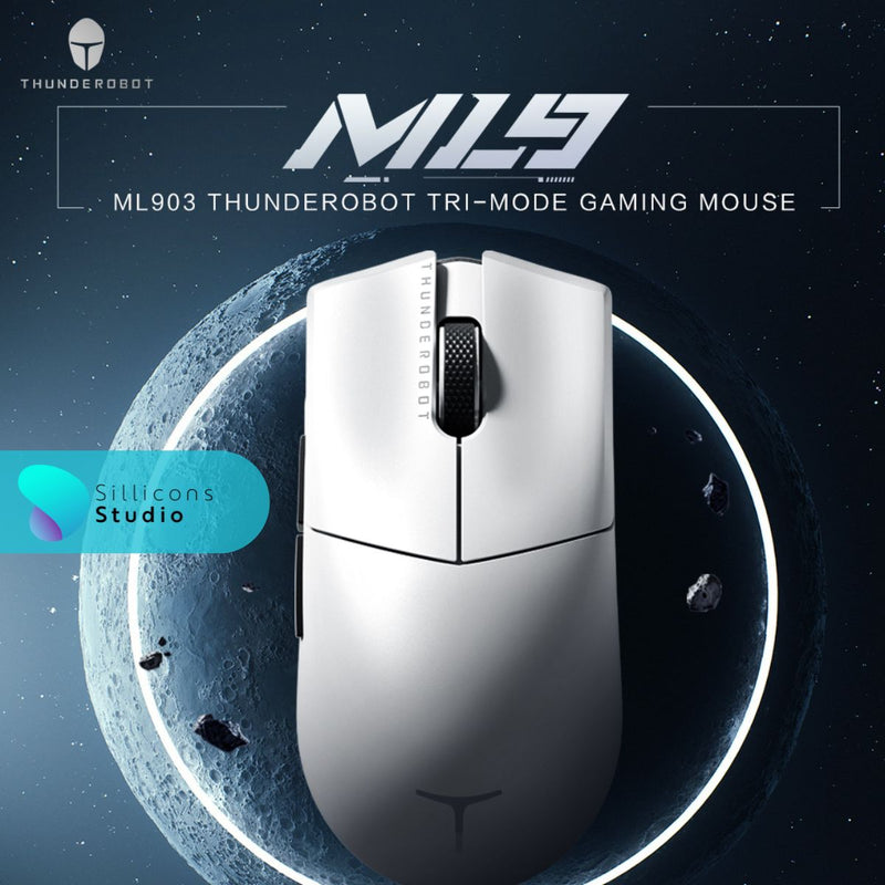 ThundeRobot ML903-4K เมาส์ไร้สายพร้อมแท่นชาร์จ PAW 3395 DPI 26000