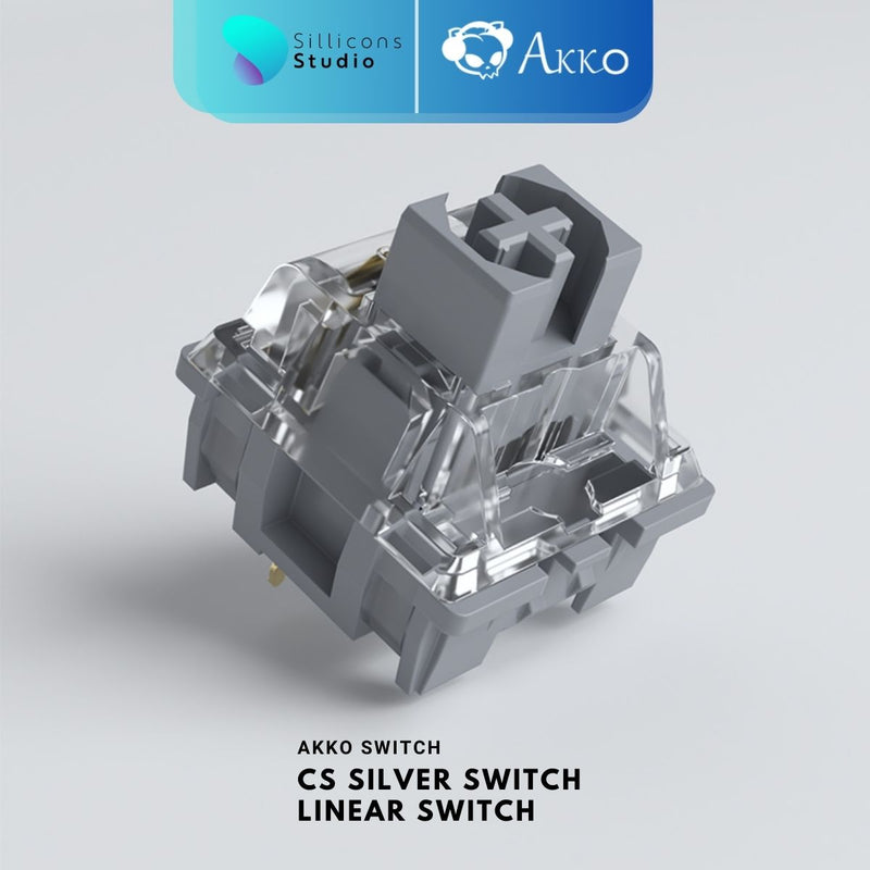 (Hand Lubed, 45 ตัว) AKKO CS Silver Lubed Linear switch สวิตช์คีย์บอร์ด Switch สำหรับ Mechanical Keyboard Switch