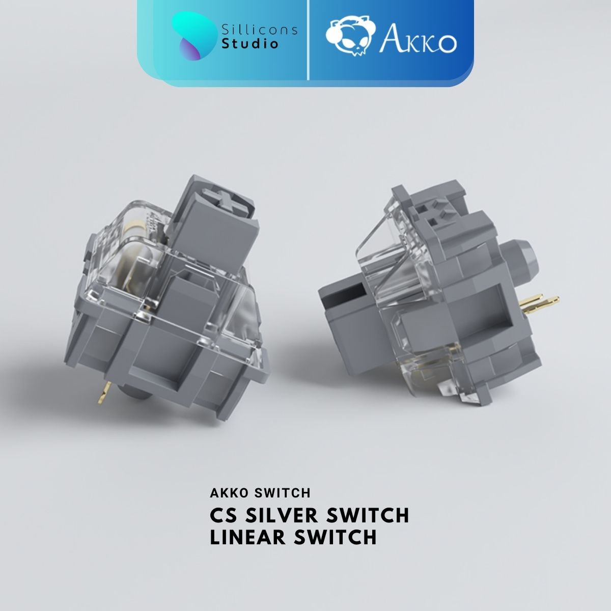 (Hand Lubed, 45 ตัว) AKKO CS Silver Lubed Linear switch สวิตช์คีย์บอร์ด Switch สำหรับ Mechanical Keyboard Switch