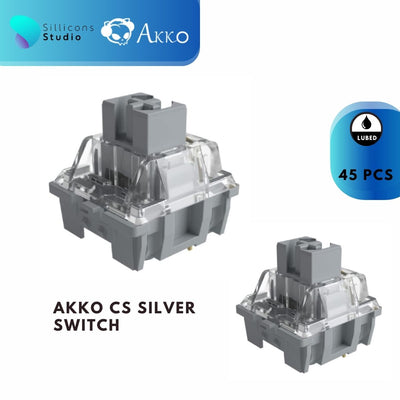 (Hand Lubed, 45 ตัว) AKKO CS Silver Lubed Linear switch สวิตช์คีย์บอร์ด Switch สำหรับ Mechanical Keyboard Switch