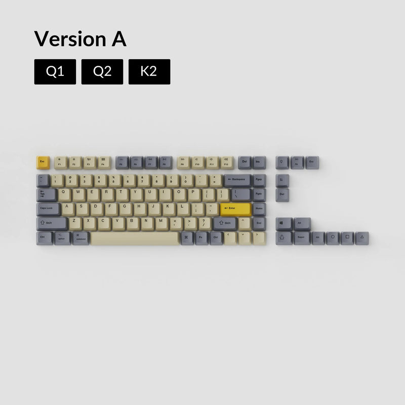 K2/K6/Q1/Q2 OEM Profile Dye-Sub PBT keycaps set - Wheat Grey