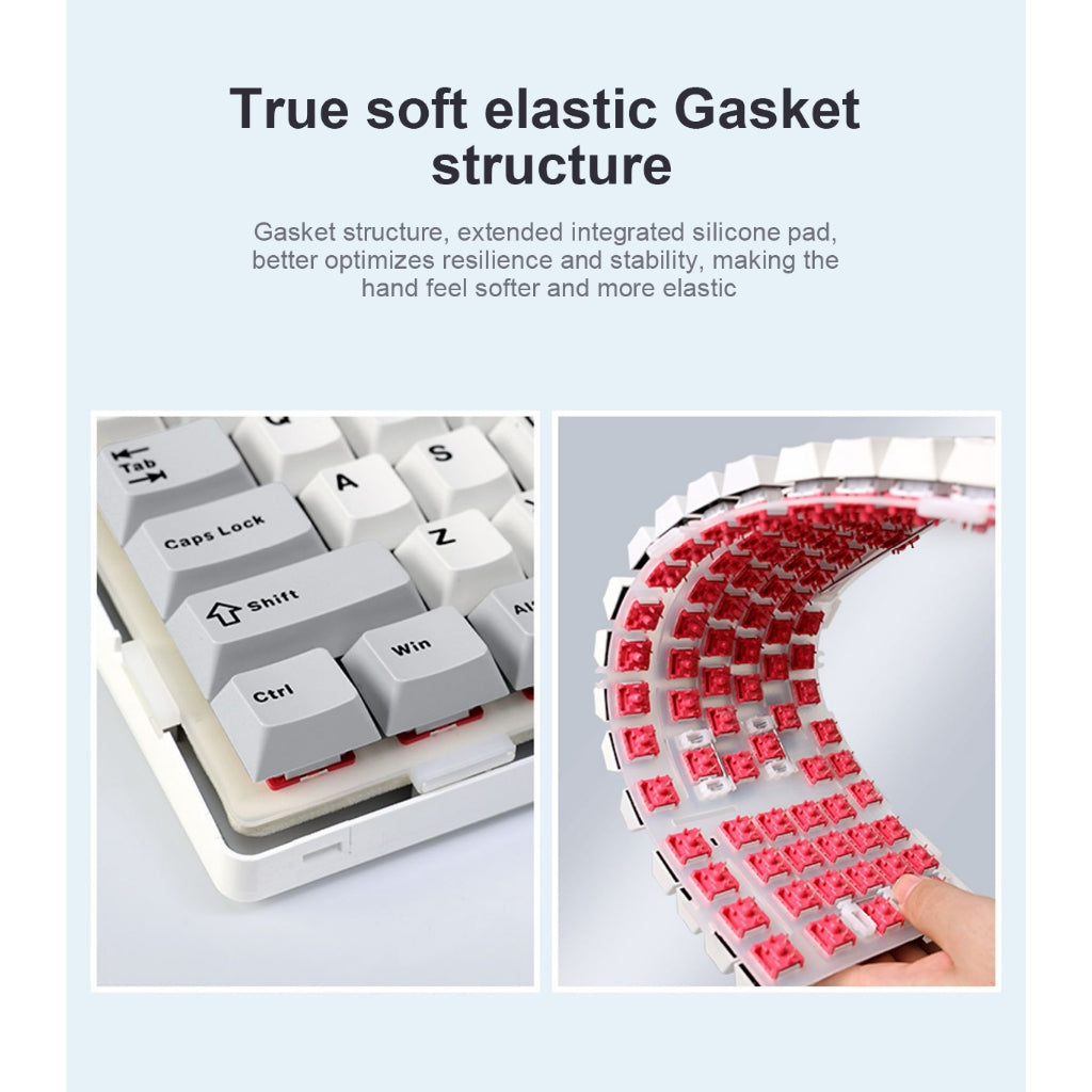 คีย์บอร์ดไร้สาย - AULA F99 Gasket Mechanical Keyboard คีย์ไทย แบต 8,000mAh รับประกัน 2 ปี