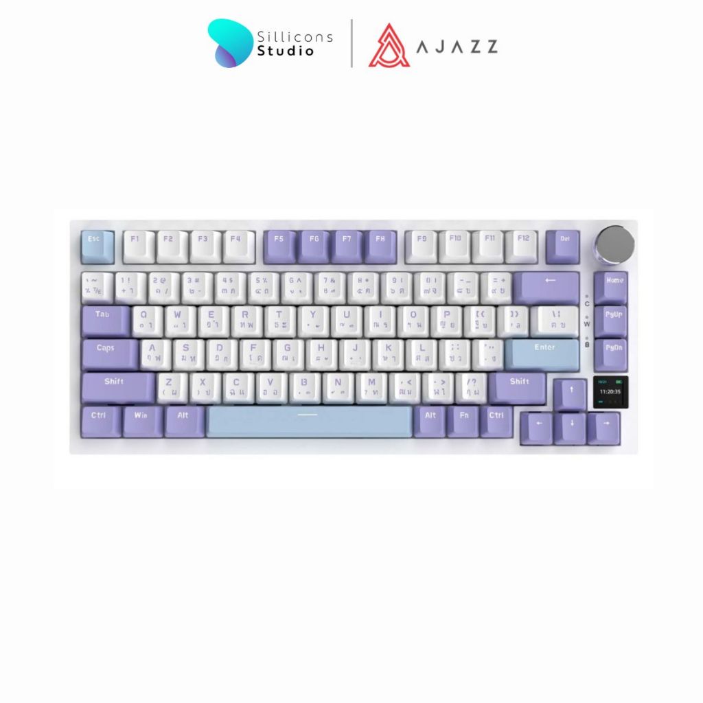 (คีย์ไทย) คีย์บอร์ดเกมมิ่ง Ajazz AK820 Pro TFT Screen Tri-Mod RGB Flying Fish Switch Mechanical Keyboard รับประกันสินค้า 1 ปี