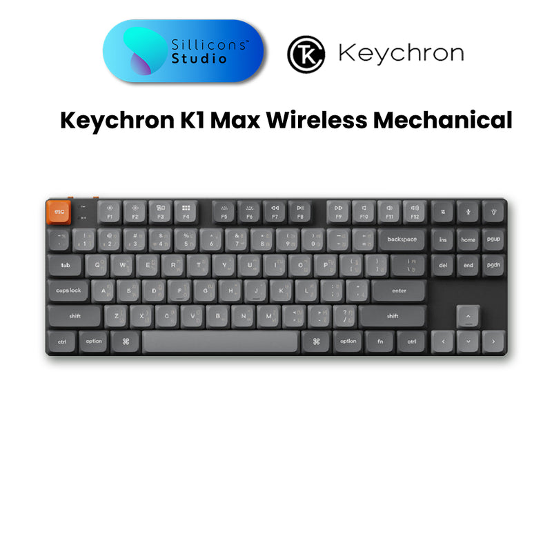 Keychron K1 Max Low Profile Wireless Machanical 80% คีย์บอร์ดไร้สาย ขนาด 80% เชื่อมต่อผ่าน BT/2.4ghz/Wired