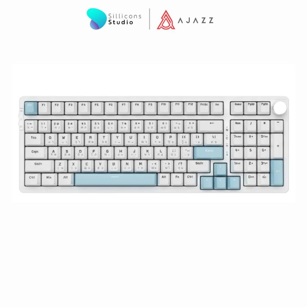 (คีย์ไทย) คีย์บอร์ดเกมมิ่ง Ajazz AK992 Tri-Mod No Light Version 99Key Gasket Mechanical Keyboard รับประกันสินค้า 1 ปี