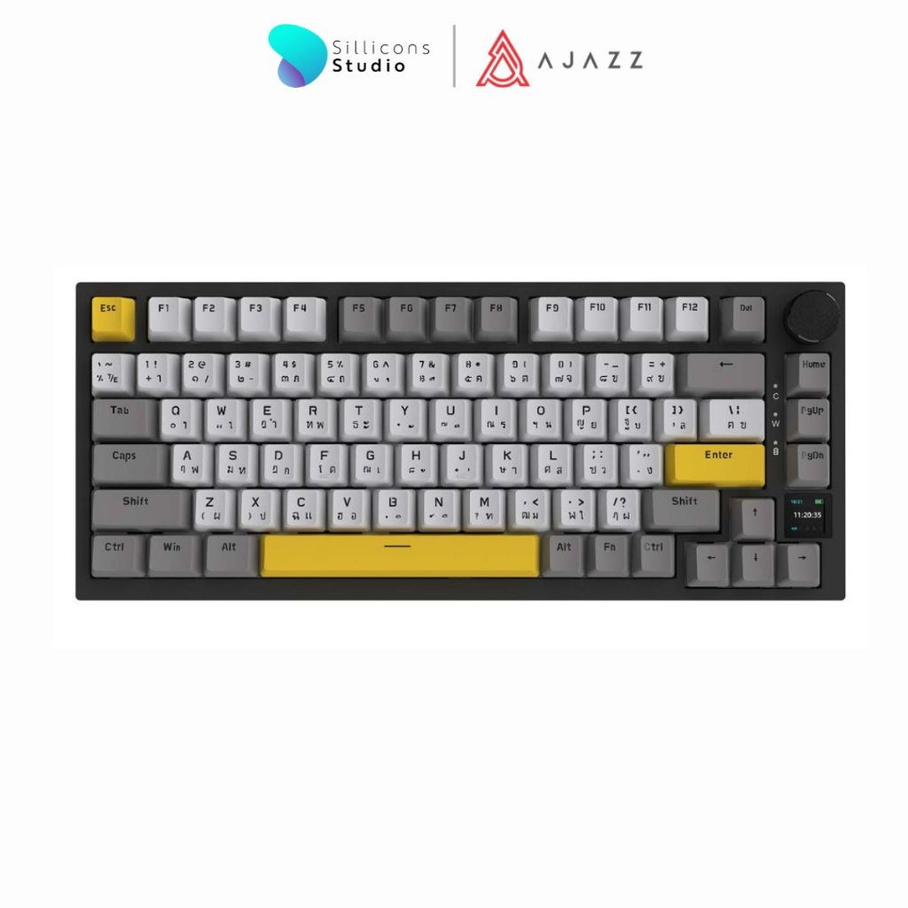 (คีย์ไทย) คีย์บอร์ดเกมมิ่ง Ajazz AK820 Pro TFT Screen Tri-Mod RGB Flying Fish Switch Mechanical Keyboard รับประกันสินค้า 1 ปี