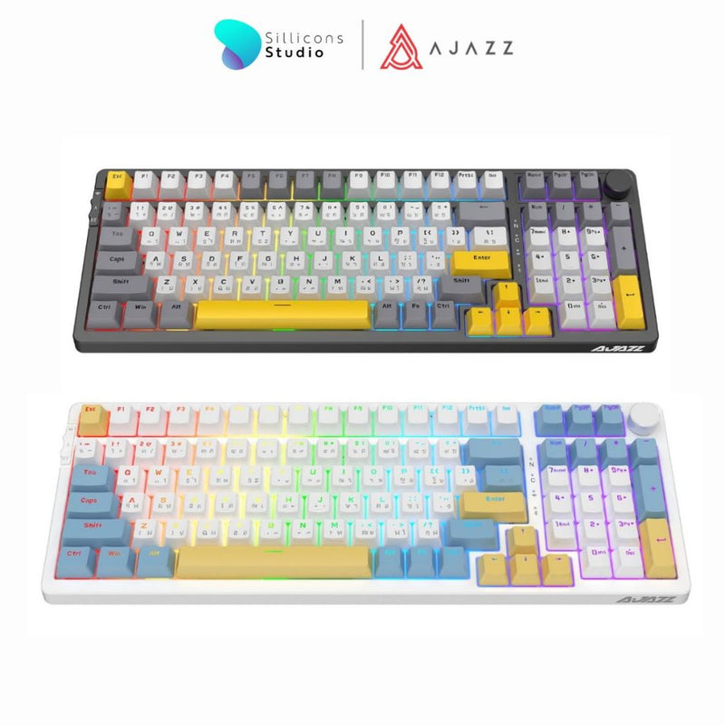 (คีย์ไทย) คีย์บอร์ดเกมมิ่ง Ajazz AK992 Tri-Mod RGB Version 99Key Gasket Mechanical Keyboard รับประกันสินค้า 1 ปี