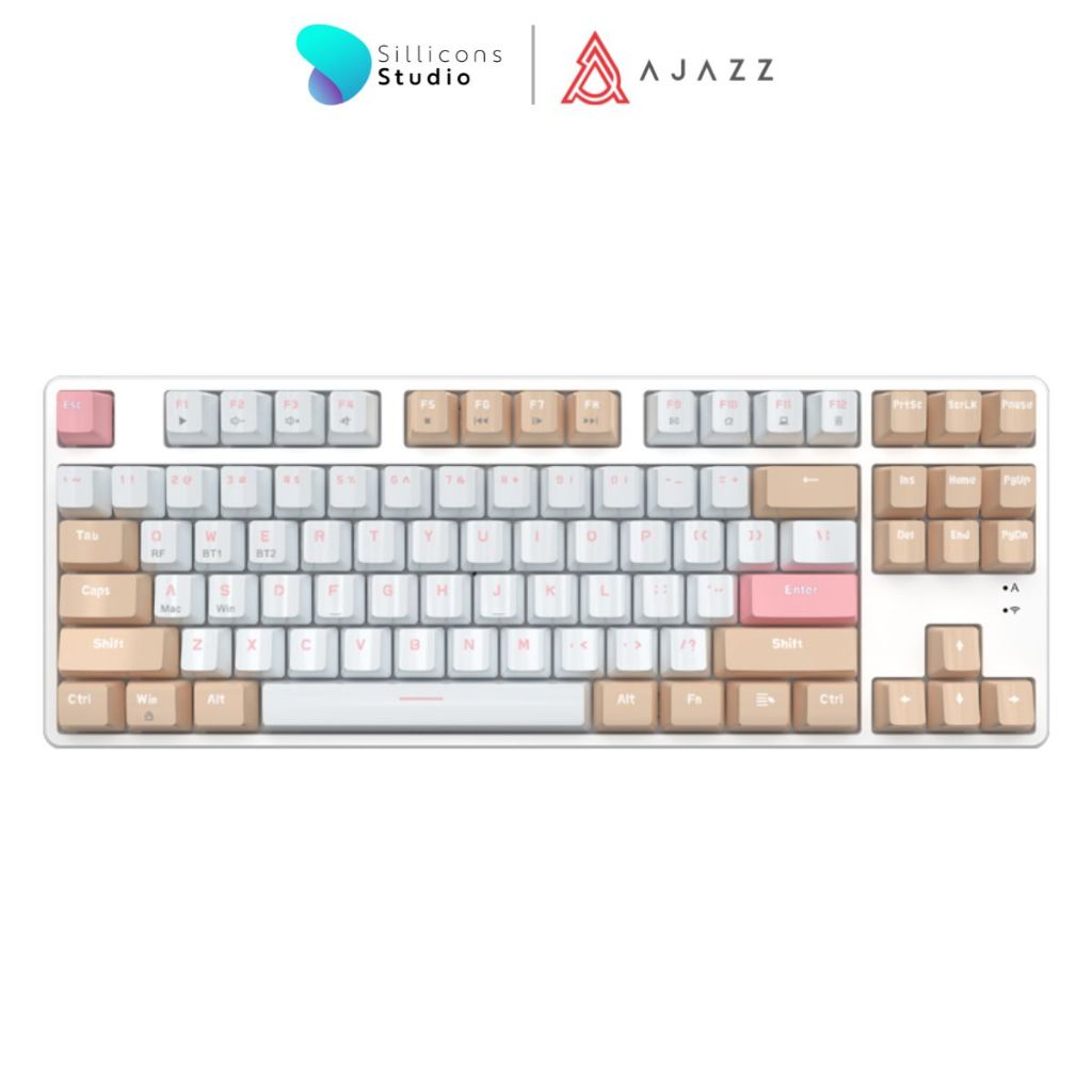 (คีย์ไทย) Ajazz AK871 คีย์บอร์ดเกมมิ่ง Wirelss Hotswap Dual Module(2.4+BT) TKL 80% 87Key Mechanical Keyboard รับประกันสินค้า 1 ปี