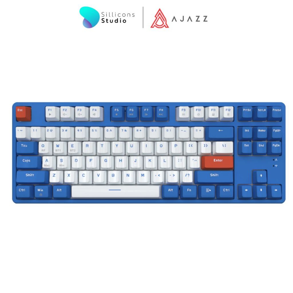 (คีย์ไทย) Ajazz AK871 คีย์บอร์ดเกมมิ่ง Wirelss Hotswap Dual Module(2.4+BT) TKL 80% 87Key Mechanical Keyboard รับประกันสินค้า 1 ปี