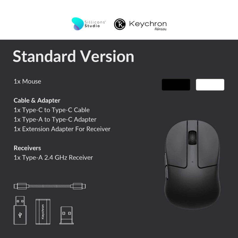 เม้าส์ไร้สาย ขนาดเล็กพิเศษ Keychron M4 Wireless mouse