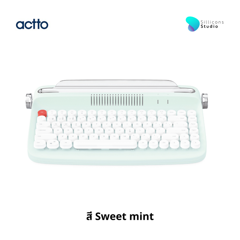 คีย์บอร์ดไร้สายดีไซน์ย้อนยุค Actto Retro Bluetooth Keyboard [คีย์ไทย-อังกฤษ]