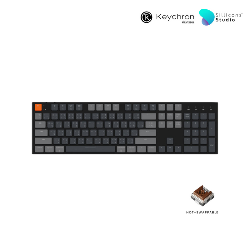 Keychron K5 Full size Ultra slim Wireless mechanical Keyboard คีย์บอร์ดไร้สาย ภาษาไทย