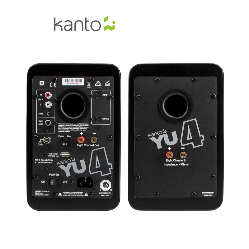 Kanto YU4 ลำโพงคุณภาพ Powered Bookshelf Speakers with Bluetooth and Phono Preamp