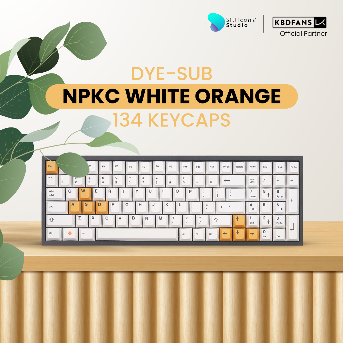 (KBDFans) NPKC WHITE ORANGE DYE-SUB 134