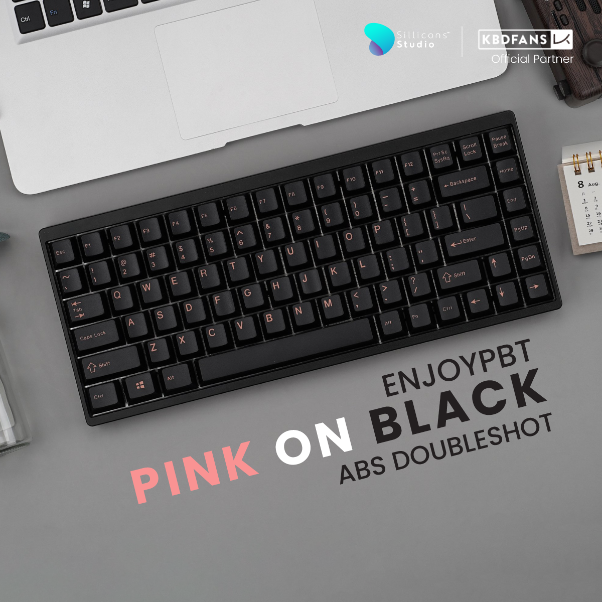 (KBDFans) ENJOYPBT ABS DOUBLESHOT PINK ON BLACK