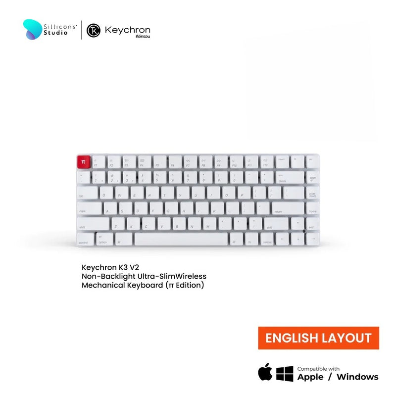 (π Edition)  Keychron K3 V.2 Non-Backlight Ultra-Slim Wireless Mechanical Keyboard (ENG)